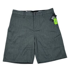 Volcom Boys Youth Frickin Chino Shorts Size 30 Gray Modern Straight Stretch